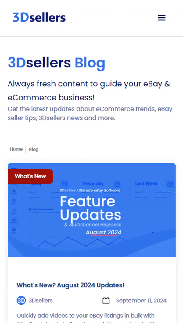 3D Sellers website, mobile view 2