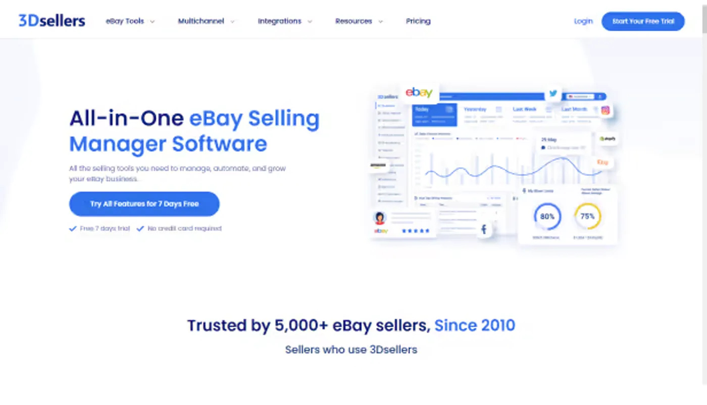 3D Sellers website, desktop view