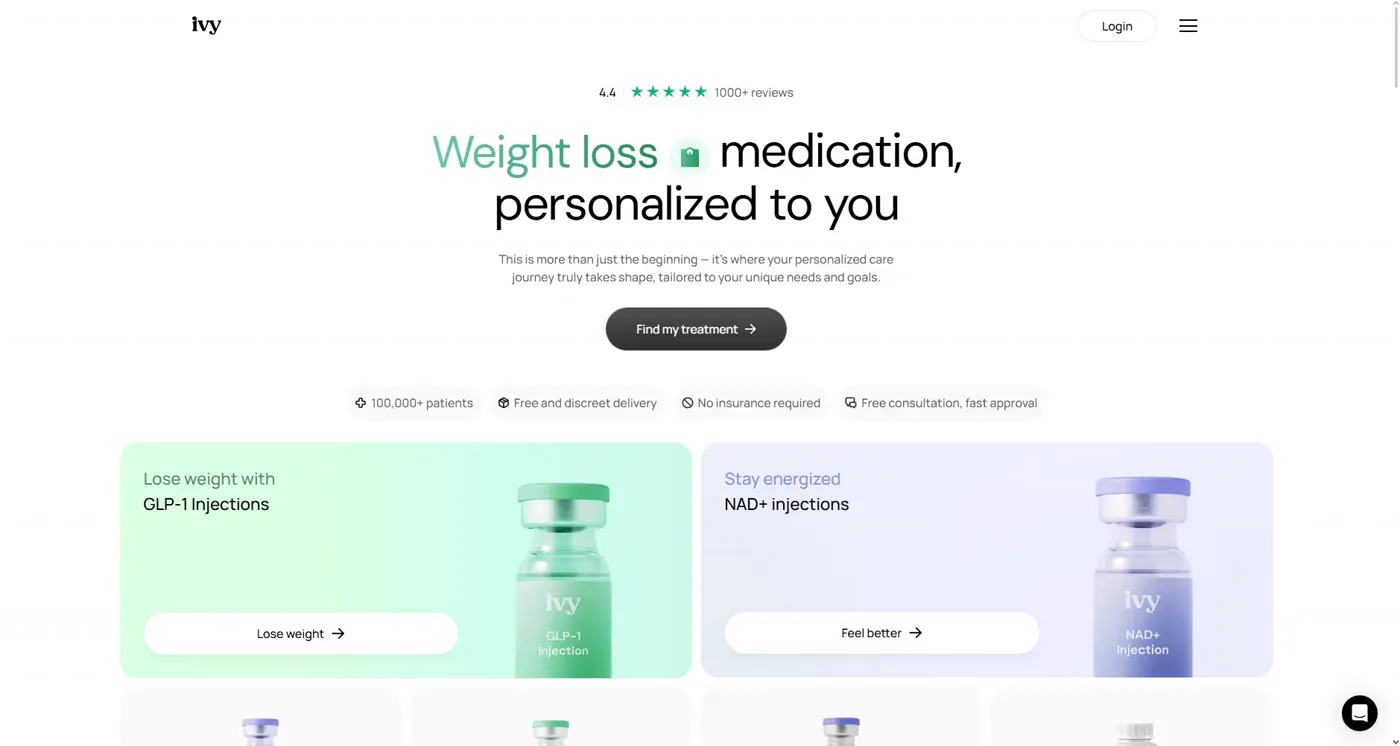 Ivy RX website, desktop view