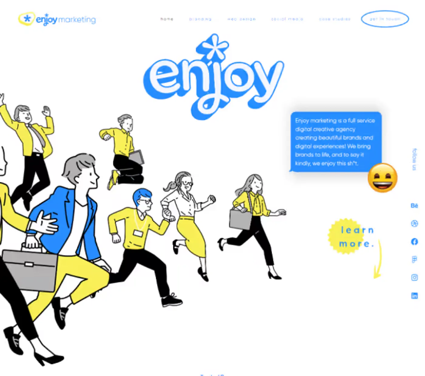 Enjoy Marketing website, desktop view